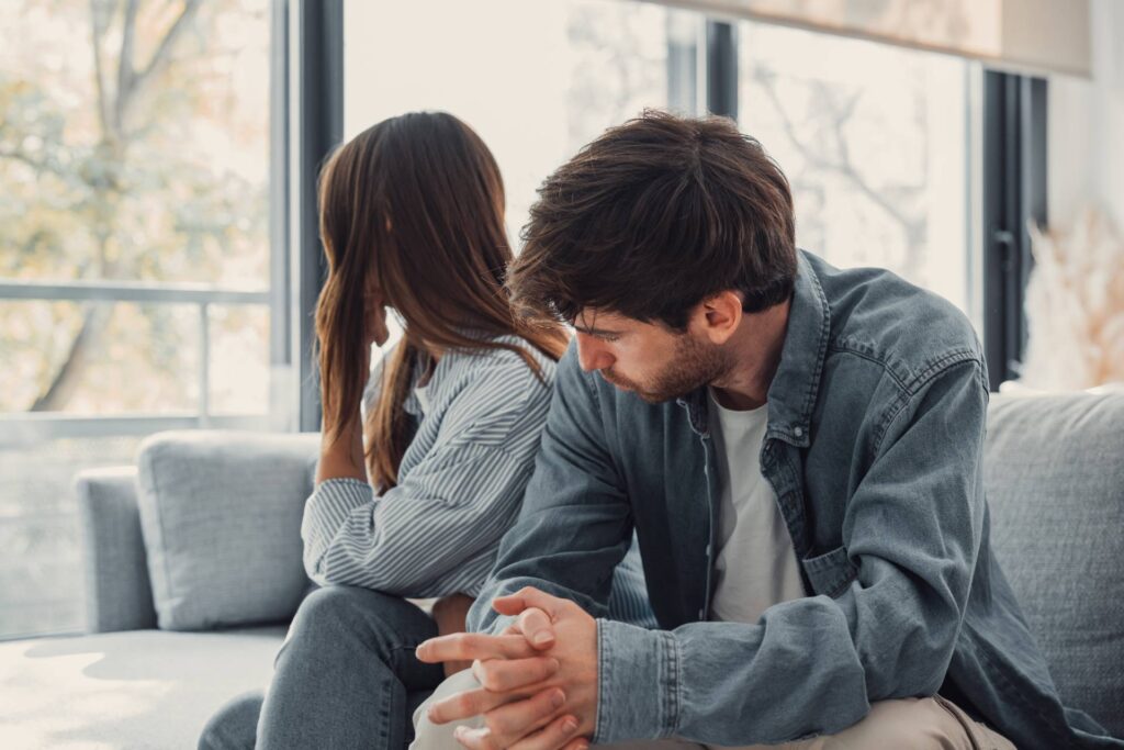 Couple Looking away from each other